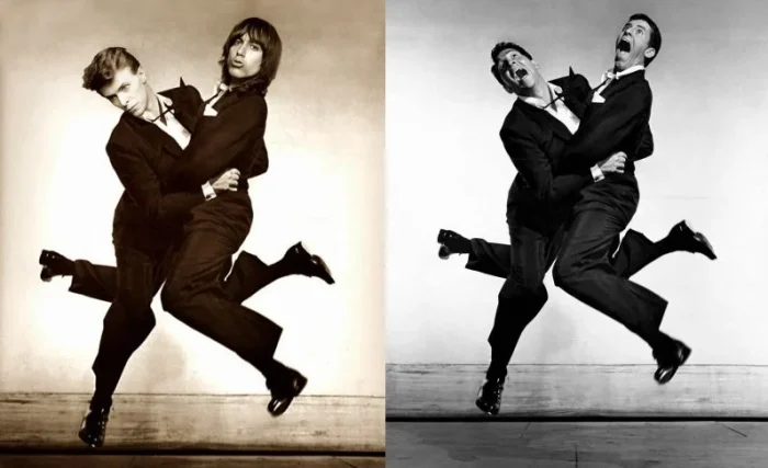 Les 2 chanteurs dans la photo originale de David Bowie 