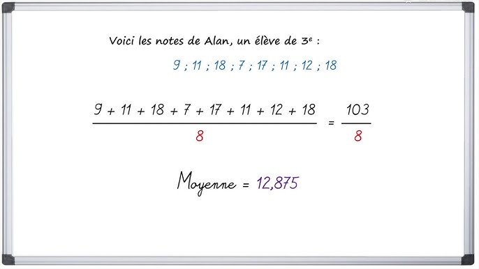 Comment faire pour calculer une moyenne sur 20